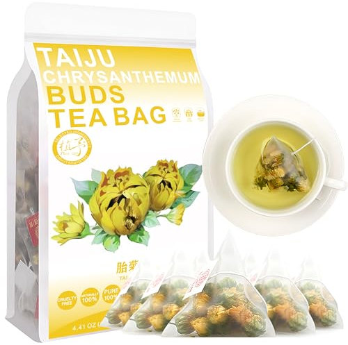 100% Taiju Buds Tea Bag, 125g/4.4oz (2.5g*50bags) Crisantemo tè secco, fiore di crisantemo secco naturale Premium