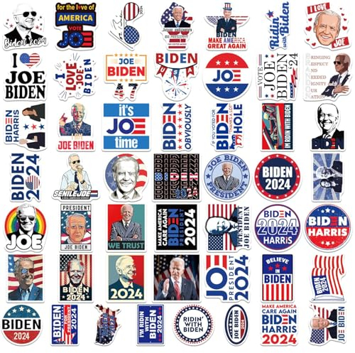 usefulbeauty Joe Biden Aufkleber - 2024 Aufkleber - USA Aufkleber Flagge USA Sticker Reise Aufkleber für Koffer Helm Motorrad Tank Vereinigte Staaten Flag Stickers wasserfeste Aufkleber
