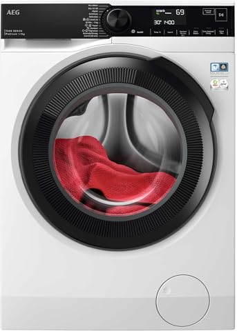 AEG LFR7304L4B - Lavatrice a carico frontale 11 kg, 1400 giri/min, installazione gratuita, funzione vapore, motore inverter, lavaggio rapido, programma igienico, display LCD XXL, bianco/nero, classe