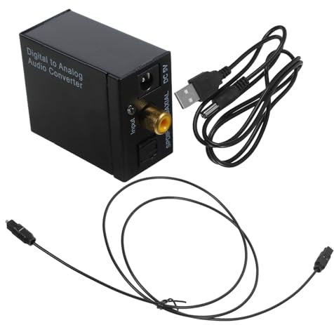 JECOMPRIS Convertisseur Audio Numérique à Analogique avec Câble USB Et Câble Fibre Optique pour Transmissions Audio sans Interférences