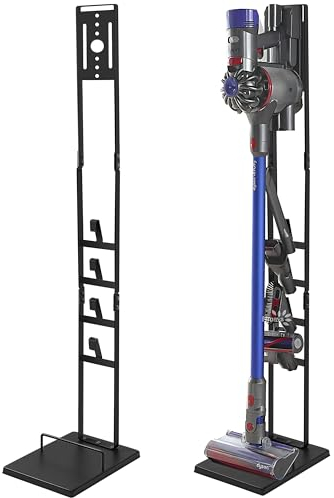 Yawinhe Staubsauger Ständer, Kompatibel für Dyson V15 V11 V10 V8 V7 V6 Bodenständer, Zubehörhalter Speichern und Organisieren Sie Ihr Vakuum, Schwarz