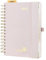 POPRUN Kalender 2025 Tagesplaner Ringbuch mit Hardcover 21,5 x 14,5 cm, Tageskalender A5 1 Tag 1 Seite (Montag - Sonntag), Terminplaner (Jan.2025-Dez.2025) mit Plastiklineal - Hellrosa