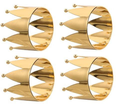 Cabilock Servietten-Set 4-teilig Edelstahl Kronenform Serviettenschnallen Für Eleganz