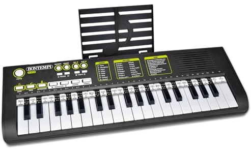 Bontempi | KeyRhythm - Tastiera Digitale a 37 Tasti, Passo 2 cm con Funzione Apprendimento, Presa per Cuffie, USB-C, 544x184x54mm, per Bambini e Principianti
