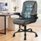 ALFORDSON Ergonomischer Massage BüRostuhl Mid Back Mit Klappbarer Armlehne, Studienstuhl Mit SGS Gas-Lift, Gaming Stuhl FüR Computer Arbeitstisch, Max Belastung 150kg, PU-Leder, Grau