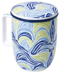 TEA SHOP - Taza de Té o Infusiones con filtro, infusor y tapa - Mug Harmony Tahití - Fabricada en Porcelana con diseño exclusivo y original