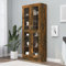 Willood Vitrinenschrank Bücherschrank Aktenschrank Büroschrank Vitrine Schrank Bücherregal Sideboard Räuchereiche 82,5x30,5x185,5 cm Holzwerkstoff