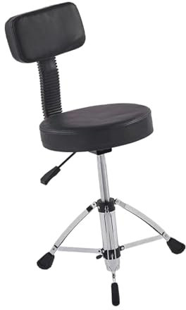 Drum Throne mit Rückenlehne Drum Stuhl Hocker, Drehbarer Bequemer Motorrad Stil Gepolsterter Höhenverstellbarer Drum Hocker Drum Sitz