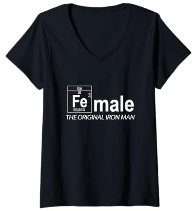 Womens Female The Original Iron Man V-Neck T-Shirt