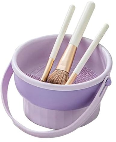 Silicone Makeup Brush Cleaner Bowl, Makeup Brush Cleaner Mat, Cleaning Makeup Brush Tray, Makeup Brush Organiser for Cleaning Makeup Brushes, Sponges