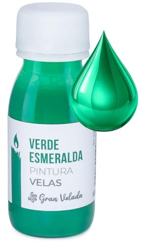 Gran Velada - Pintura Verde Esmeralda para Velas 250ml | Pintura Acrílica para Velas | Pintura para Cera