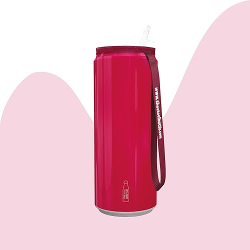 THE STEEL BOTTLE - Botella térmica lata Tin Classic Series de acero inoxidable, aislamiento al vacío de doble pared, capacidad 450 ml, cierre hermético, botella portátil (#71 RASPBERRY)