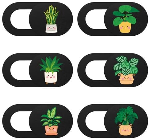 TUONYIS 12 Pcs Laptop Camera Cover Slide Cute, Camera Cover Slider, Webcam Cover Slide, Laptop Accessories, Webcam Cover, Camera Blocker Slider for Phone & Computer (Plants (Small Size))