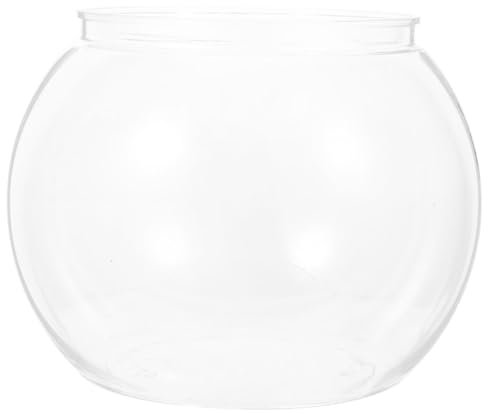 Transparentes Goldfischglas kleine Fischschale aus Plastik Bonsaischale Lotusblume Mini Fischglas Flache Kugelaquarium Aus Kunststoff, Runde Fischschale FüR Goldfische Und Kleine SchildkröTen