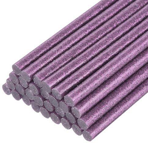 sourcing map 30pcs Full Size Hot Glue Gun Sticks 7mm x 200mm High Sticky Small Hot Glue Sticks for Glue Gun, Glitter Purple