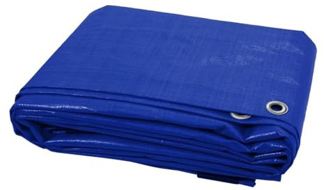 6 x 4 ft Blue Tarpaulin Waterproof Tarp Sheet Cover – Groundsheet, Weatherproof, UV Protection, Multipurpose with Reinforced Eyelets