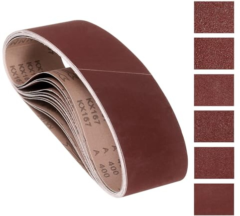 Kozelo 10Pcs Sanding Belts 100mm x 915mm 40/80/120/240/400 Grit Aluminum Oxide Abrasive Sandpaper for Belt Sander Metal Grinding Wood Working Weld Rust Removal