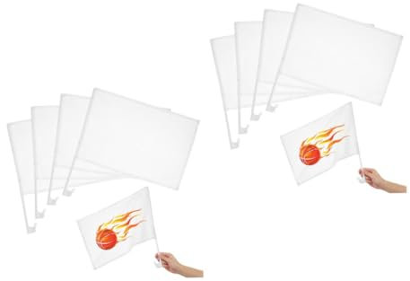 Zerodeko 2 Series Enchufe De Bandera Pequeñas Banderas De Mano s De Mano Mini De Palo De Onda A Personalizada Banderilla Poliéster Blanco 4 Piezas*2