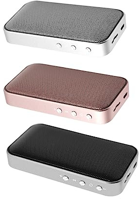 SHINEOFI Enceinte Portable sans Fil Compacte avec Caisson De Basses Cadre Métallique Résistant Audio Haute Fidélité Bouton Métal Design pour Maison Bureau Et Extérieur