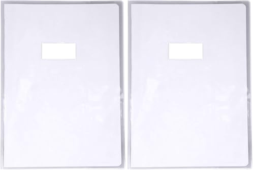 Clairefontaine 73201C - Heftumschlag/Heftschoner/Hefthülle Calligraphe Cristal DIN A4 21x29,7 cm, Etikettenhalter, aus PVC transparent und strapazierfähig, glatt, Farblos, 1 Stück (Packung mit 2)