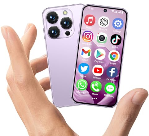 CoolBuBu Mini Smartphone,Mini Phone 4G with 3.88 HD Full Screen,3GB+32GB,2000mAh,Android 12,World's Smallest mobile Phones for Kids,Dual Camera,Small Kids Smart Phone,GPS/Face ID/Dual SIM (Pink)