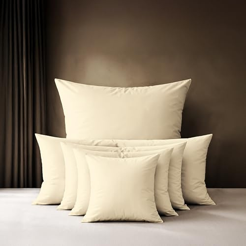 Lavea® 2er Set Kissenbezug 40x40 cm - Creme | 100% Baumwolle – Flauschige Kissenhülle mit Reißverschluss, weiche Kopfkissenbezüge, OEKO-TEX® zertifiziert, Serie Jasmin