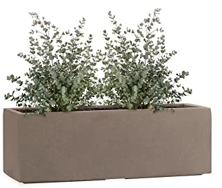 Pflanzwerk® Fioriera Vaso per Fiori Portavaso Lana di Vetro TUB Marrone 17x50x17cm *Resistente al Gelo* *Protezione UV* *Europea di qualità*