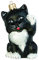 Unbekannt Christbaumschmuck Figuren Katzen Christbaumkugeln Weihnachtskugeln Weihnachts-Baumschmuck Baumkugeln Deko schwarz - weiß