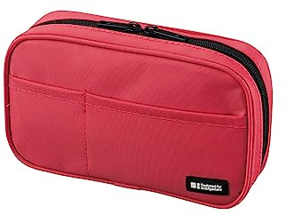 LIHITLAB Zipper Pen Case, 7.9 × 2 × 4.7 Inches, Coral (A7551-103)