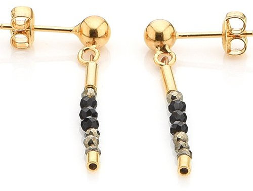 Spinell Ohrstecker hochwertige Goldschmiedearbeit aus Deutschland (Sterling Silber 925, vergoldet) Damen Ohrringe mit Wert Expertise