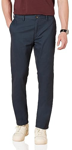 Amazon Essentials Pantalon Chino à Coupe Ajustée sans Pinces et Infroissable Homme, Bleu Marine, 30W / 32L