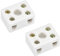 sourcing map 2 Way Ceramics Terminal Blocks Porcelain Ceramic Connectors for Electrical Wire Cable 2pcs