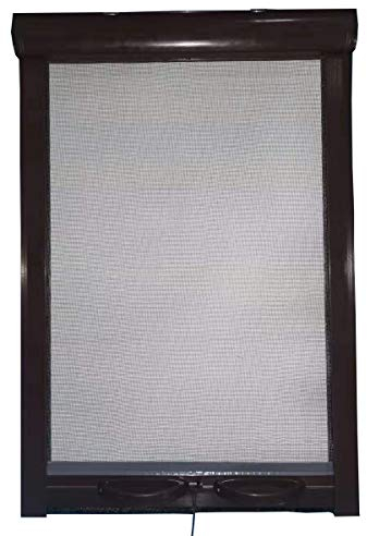 PALMAT - Moskitonetz für Fenster – Fliegen Netz, Insektenschutz, Fliegengitter, Mückenschutz, Verhindert Insektenbefall, Einstellbares Fliegennetz (110 X 160 X 5 cm, Braune)