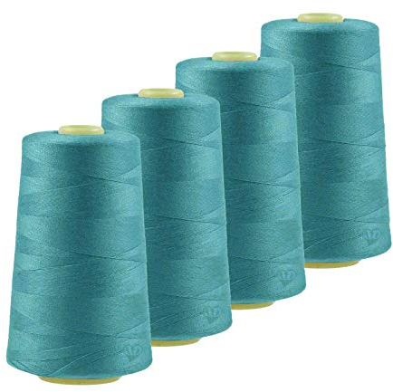 4 x 4572m Qualitäts Overlock-Garn Overlock-Nähgarn Oeko-Tex Farbe 821-860, Farbe:A834 türkisblau
