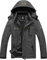 GEMYSE Uomo Giacca da Sci impermeabile montagna Giacche Pile invernale antivento Cappotto con Cappuccio (Grigio Ferro,2XL)