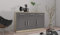 Kuechen-preisbombe Kommode Sideboard Paris 3F-3S Wohnwand Wohnzimmer Anbauwand Grau + Sonoma Eiche