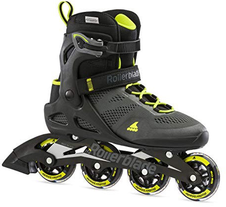 Rollerblade Macroblade 80 Men's Adult Fitness Inline Skate, Black and Lime, Performance Inline Skates
