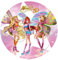 Für den Geburtstag ein Tortenbild, Zuckerbild mit dem Motiv: Winx Feen Elfen, Essbares Foto für Torten, Fondant, Tortenaufleger Ø 20cm, 0536w