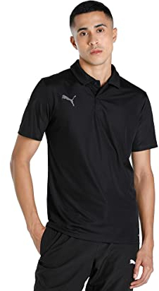 PUMA Herren Teamliga Sideline Polo Shirt, Puma Black-Puma White, XL