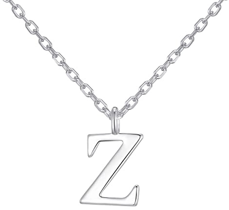 Philip Jones Sterling Silver Initial Necklaces Letter A to Z