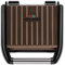 George Foreman 25043 Medium Steel Grill - 5 Portion Griddle, Hot Plate and Sandwich Maker with Non-Stick Plates and Upright Storage, Dark Bronze