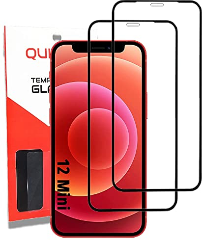 QUITECO Verre Trempé pour iPhone 12 Mini [2 PIÈCES] Vitre Protection d'écran Film Protecteur Couverture Complète 5D