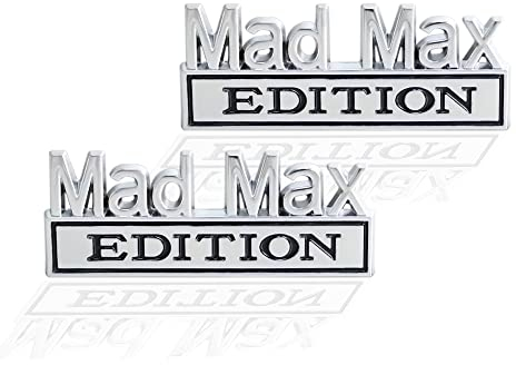 2 Stück MAD MAX Edition Emblem Auto LKW Ersatz für Universal Fahrzeug Auto LKW SUV (Silber)