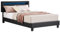 Polsterbett CARIBO 120x200 cm, Bett mit Kunstleder in schwarz und LED Beleuchtung, Lederimitat, modern, skandinavisch, bequemes gepolstertes Bett