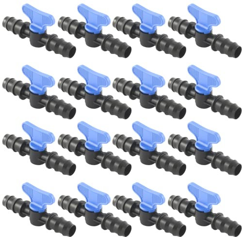 Mini Valvola a Cilindro, Rubinetto Portagomma per Impianti, Sistemi e Tubi di irrigazione a Goccia, Nero Made in Italy - Orto Facile (20, 20 x 20 mm)