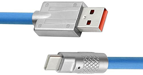 chenyang Cable USB a USB C, USB 2.0 macho a USB C macho, ultra suave, 120 W, carga rápida, cable de extensión de transferencia de datos con indicador de carga de 1 m