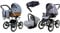 BabyLux Kinderwagen 4in1 mit Autositz für Kleinkinder – Kinderwagen für Neugeborene und Kleinkinder –– Baby Neugeborenen Kinderwagen – ISOFIX Autositzbasis – Max 15kg – Silver Hearts Silver Frame