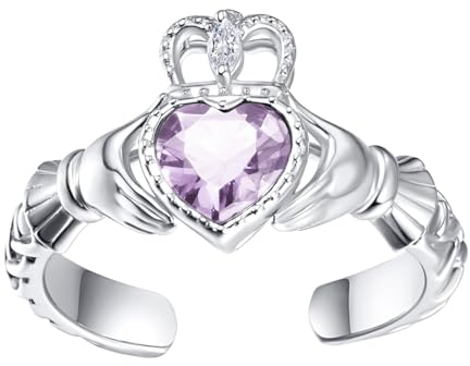 Claddagh Ring Damen Sterling Silber Irish Claddagh Ring Keltische Claddagh Juni Geburtsstein Ring Geschenke für Damen Mädchen