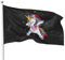 PHENO FLAGS Drapeau licorne 90x150cm - motif licorne drôle et dansant - drapeau robuste pour chambres d'enfants, jardins et mâts de drapeau