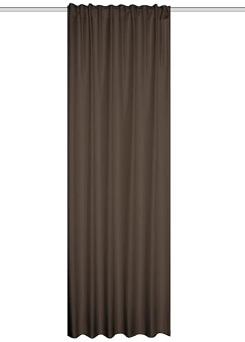 HOME WOHNIDEEN Thermoschal ESKAMIO Blickdicht, Leinenstruktur, Multifunktionsband, Farbe:braun, Größe:245 x 135 cm, Anzahl:1x